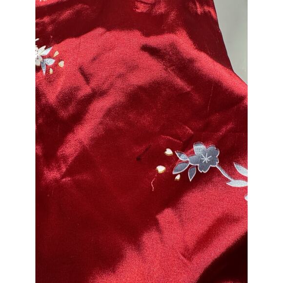 Red Cheongsam Dress - Floral Peacock Qipao - Mini - Size M (US Small) - Picture 2 of 8